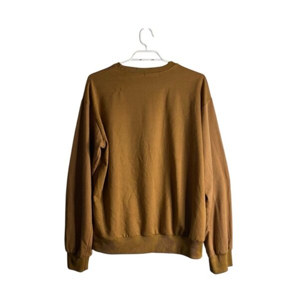 ROMWE Women's Brown Alaska The Front Frontier Embroidered Crewneck Sweatshirt - Picture 7 of 8
